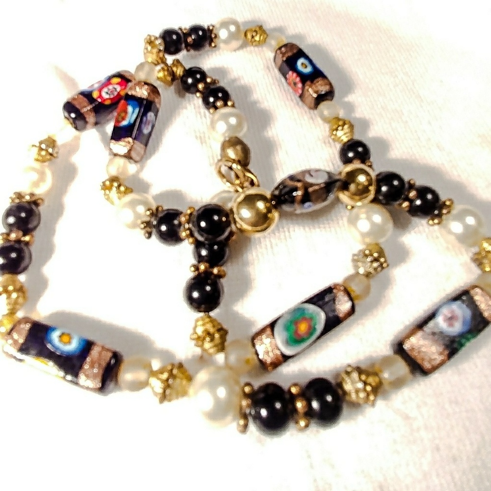 MURANO GLASS MILLEFIORI BEAD NECKLACE
